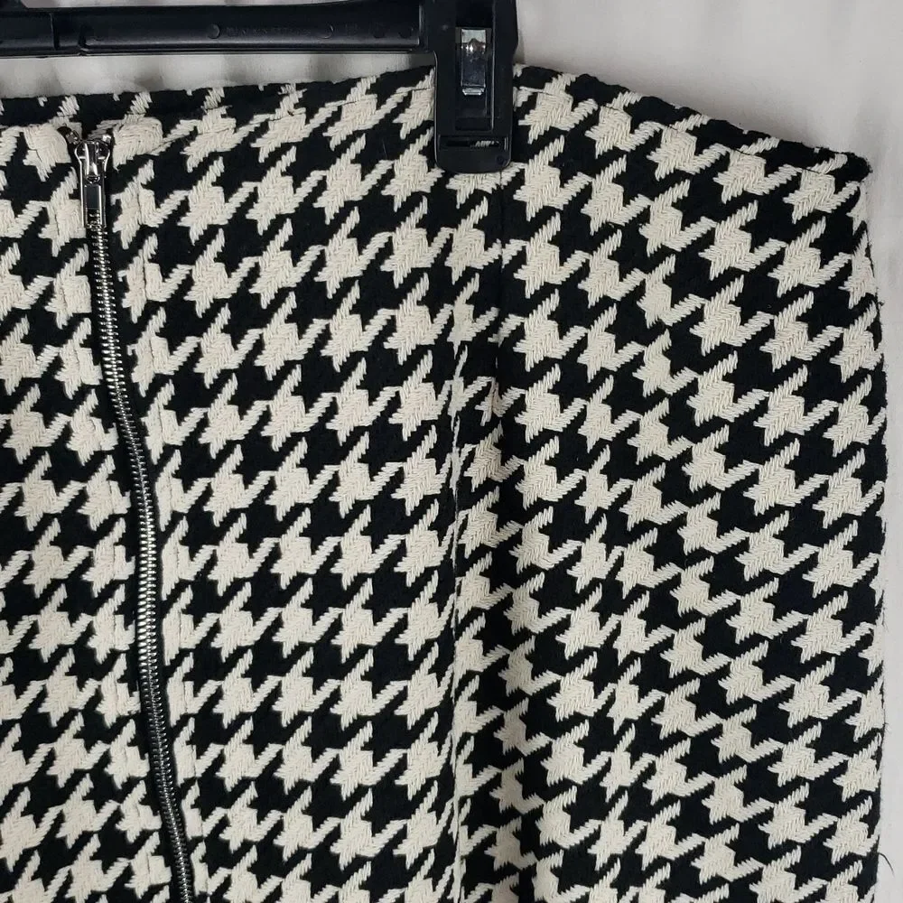 Cider 4XL Black and White Houndstooth Pencil Skirt